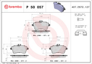 P 50 057 Sada brzdových destiček, kotoučová brzda PRIME LINE BREMBO