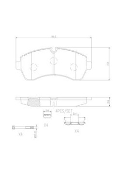 P50059N Sada brzdových destiček, kotoučová brzda PRIME LINE - Ceramic BREMBO