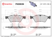 P50063N Sada brzdových destiček, kotoučová brzda BREMBO NAO LINE BREMBO