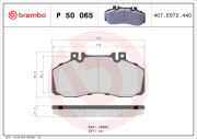 P 50 065 Sada brzdových destiček, kotoučová brzda PRIME LINE BREMBO