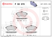 P 50 070 Sada brzdových destiček, kotoučová brzda PRIME LINE BREMBO