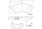 P50070N Sada brzdových destiček, kotoučová brzda BREMBO NAO LINE, DIRECTIONAL BRAKE PADS BREMBO