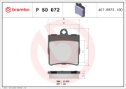 P 50 072 Sada brzdových destiček, kotoučová brzda PRIME LINE BREMBO