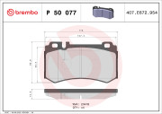 P 50 077 Sada brzdových destiček, kotoučová brzda PRIME LINE BREMBO