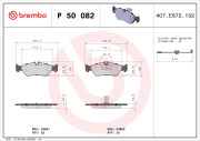 P 50 082 Sada brzdových destiček, kotoučová brzda PRIME LINE BREMBO