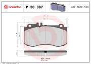 P 50 087 Sada brzdových destiček, kotoučová brzda PRIME LINE BREMBO