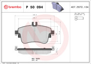 P 50 094X Sada brzdových destiček, kotoučová brzda XTRA LINE BREMBO