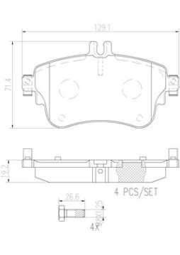 P50094N Sada brzdových destiček, kotoučová brzda PRIME LINE - Ceramic BREMBO