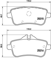 P 50 101 Sada brzdových destiček, kotoučová brzda PRIME LINE BREMBO