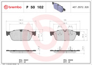 P 50 102X Sada brzdových destiček, kotoučová brzda XTRA LINE BREMBO