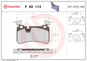 P 50 113 Sada brzdových destiček, kotoučová brzda PRIME LINE BREMBO