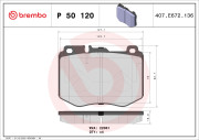 P 50 120 Sada brzdových destiček, kotoučová brzda PRIME LINE BREMBO