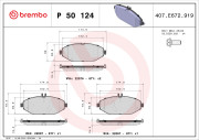 P 50 124 Sada brzdových destiček, kotoučová brzda PRIME LINE BREMBO