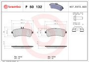 P 50 132 Sada brzdových destiček, kotoučová brzda PRIME LINE BREMBO