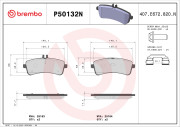 P50132N Sada brzdových destiček, kotoučová brzda BREMBO NAO LINE BREMBO