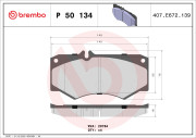 P 50 134 Sada brzdových destiček, kotoučová brzda PRIME LINE BREMBO