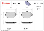 P50138N Sada brzdových destiček, kotoučová brzda BREMBO NAO LINE BREMBO