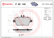 P 50 140 Sada brzdových destiček, kotoučová brzda PRIME LINE BREMBO