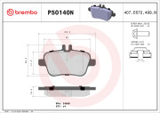 P50140N Sada brzdových destiček, kotoučová brzda PRIME LINE - Ceramic BREMBO