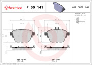 P 50 141 Sada brzdových destiček, kotoučová brzda PRIME LINE BREMBO