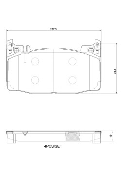 P50143N Sada brzdových destiček, kotoučová brzda BREMBO NAO LINE BREMBO
