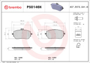 P50146N Sada brzdových destiček, kotoučová brzda PRIME LINE - Ceramic BREMBO