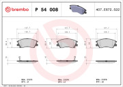 P 54 008 Sada brzdových destiček, kotoučová brzda PRIME LINE BREMBO