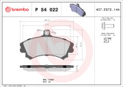 P 54 022 Sada brzdových destiček, kotoučová brzda PRIME LINE BREMBO