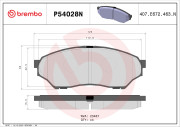 P54028N Sada brzdových destiček, kotoučová brzda BREMBO NAO LINE BREMBO