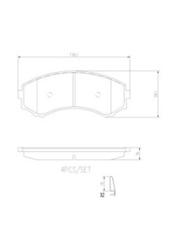 P54029N Sada brzdových destiček, kotoučová brzda PRIME LINE - Ceramic BREMBO