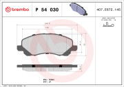 P 54 030X Sada brzdových destiček, kotoučová brzda XTRA LINE BREMBO