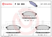 P 54 055 Sada brzdových destiček, kotoučová brzda PRIME LINE BREMBO