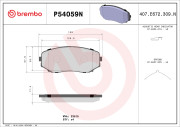 P54059N Sada brzdových destiček, kotoučová brzda BREMBO NAO LINE BREMBO