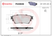 P54063N Sada brzdových destiček, kotoučová brzda BREMBO NAO LINE BREMBO