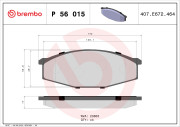 P 56 015 Sada brzdových destiček, kotoučová brzda PRIME LINE BREMBO