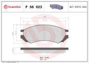 P 56 023 Sada brzdových destiček, kotoučová brzda PRIME LINE BREMBO