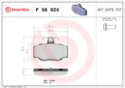 P 56 024 Sada brzdových destiček, kotoučová brzda PRIME LINE BREMBO