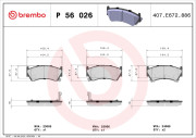 P 56 026 Sada brzdových destiček, kotoučová brzda PRIME LINE BREMBO