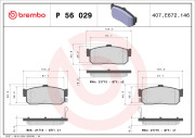 P 56 029 Sada brzdových destiček, kotoučová brzda PRIME LINE BREMBO