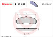 P 56 031 Sada brzdových destiček, kotoučová brzda PRIME LINE BREMBO