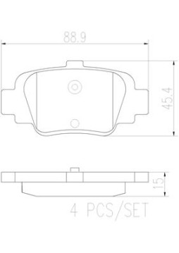 P56032N Sada brzdových destiček, kotoučová brzda BREMBO NAO LINE BREMBO
