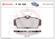 P 56 036 Sada brzdových destiček, kotoučová brzda PRIME LINE BREMBO