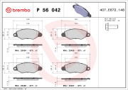 P 56 042 Sada brzdových destiček, kotoučová brzda PRIME LINE BREMBO