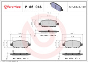 P 56 046 Sada brzdových destiček, kotoučová brzda PRIME LINE BREMBO