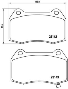 P 56 047 Sada brzdových destiček, kotoučová brzda PRIME LINE BREMBO