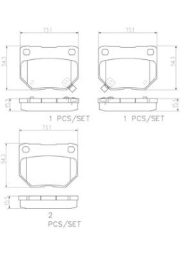 P56054N Sada brzdových destiček, kotoučová brzda PRIME LINE - Ceramic BREMBO