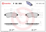 P 56 060 Sada brzdových destiček, kotoučová brzda PRIME LINE BREMBO