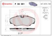 P 56 061 Sada brzdových destiček, kotoučová brzda PRIME LINE BREMBO