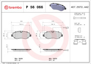 P 56 066 Sada brzdových destiček, kotoučová brzda PRIME LINE BREMBO