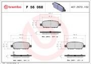 P 56 068 Sada brzdových destiček, kotoučová brzda PRIME LINE BREMBO